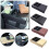 (Red M) Universal Car Armrest Pad Cover PU Leather Auto Center Console Protector Storage 2