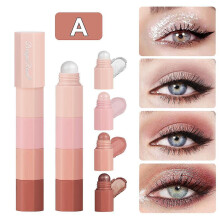 (A) 4 Color Eyeshadow Pencil Waterproof Pearlescent Eyeshadow Pencil