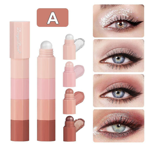 (A) 4 Color Eyeshadow Pencil Waterproof Pearlescent Eyeshadow Pencil
