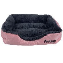 Actiaspet Faux Fur Pet Bed Pink/Grey (Small)