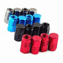 4pcs Auto Alloy Tire Wheel Hub Valve Dust Cap Explosion-Proof Valve (grey) - DD01