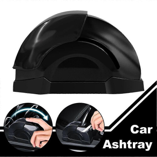 (A) Car Ashtray Portable Sealed Ashtray Side Sliding Scrolling Push-pull Lid 1