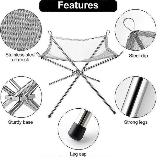 16" Portable Outdoor Fire Pit, Collapsible Steel Mesh Chimney 1