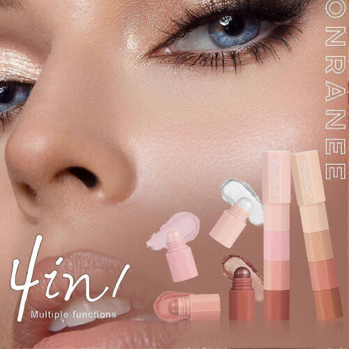 (A) 4 Color Eyeshadow Pencil Waterproof Pearlescent Eyeshadow Pencil 2