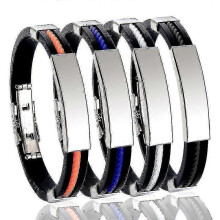 (Black1PC) 1pc Titanium Detox Lymphunclog Wristband Men Magnetic Bracelets