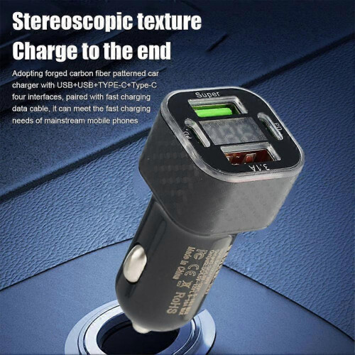 380W Fast Car Charger USB Cigarette Lighter Socket Adapter 2