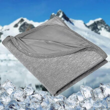 (150x200cm, Grey) Night sweat cooling blanket Cooling blanket Double-sided cooling fiber Lightweight and soft blanket Perfect for summer A - DD