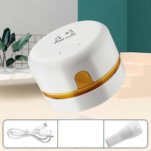 Desktop Debris Vacuum 3.2" x 2.4" USB Rechargeable Mini Handheld Vacuum (White) - DD01