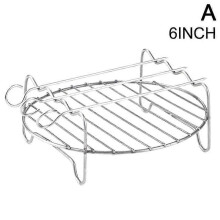 (6inch) Long-lasting Trendy Ergonomic Exceptional Air fryer accessories Double layer stainless steel barbecue grill