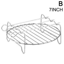 (7inch) Long-lasting Trendy Ergonomic Exceptional Air fryer accessories Double layer stainless steel barbecue grill