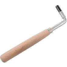 Piano Tuning Wrench, L Shape Stainless Steel Wooden Handle Lever Square Adapter Piano Tuner Tool