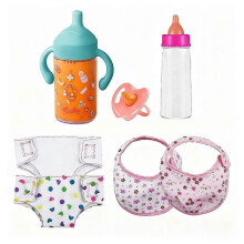 (Blue) Perfect for Durable Set Of Play Elegant House Multi-functional Effective Baby Travel Doll 7 Durable Accessories