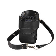 Hairdresser Scissor Holster Leather Barber Tool Organizer with 7 Pockets Adjustable Waist Strap