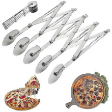 Stainless Steel Pizza Cutter Multi-wheel Dough Divider Pastry Knife Baking Cutter 5 Wheel - RiRi