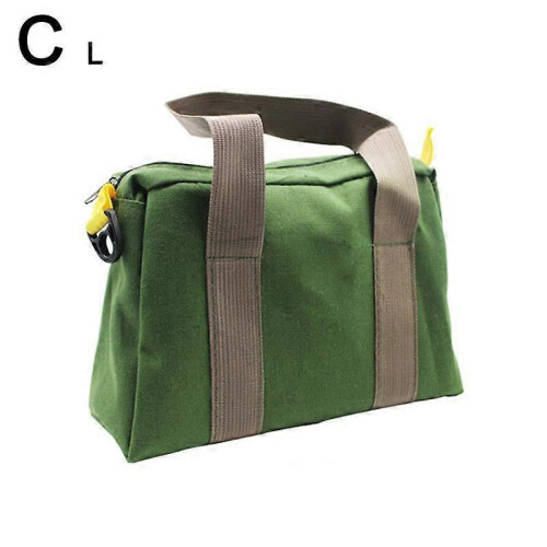 (Green With handle) Portable Tool Kit Storage Bag Multi-Function Heavy Duty Canvas Tool Bags