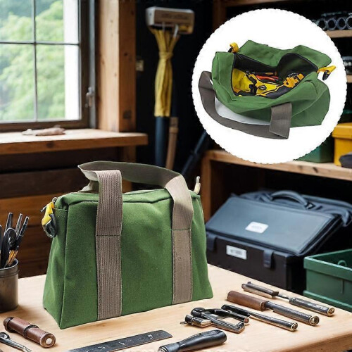 (Red With handle) Portable Tool Kit Storage Bag Multi-Function Heavy Duty Canvas Tool Bags 2