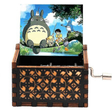 (L.M 1) Halloween Wooden Hand Crank Music Box, Spirited Away, Jurassic Park, Christmas Party Gift, Halloween Decoration Gift Wedding Decoration - PJ