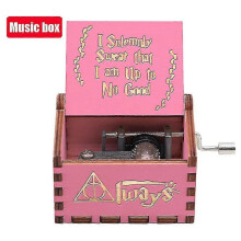 (Gold) Halloween Wooden Hand Crank Music Box, Spirited Away, Jurassic Park, Christmas Party Gift, Halloween Decoration Gift Wedding Decoration - PJ