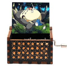 (L.M 2) Halloween Wooden Hand Crank Music Box, Spirited Away, Jurassic Park, Christmas Party Gift, Halloween Decoration Gift Wedding Decoration - PJ