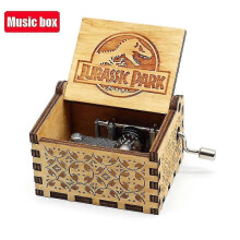 (PARK 01) Halloween Wooden Hand Crank Music Box, Spirited Away, Jurassic Park, Christmas Party Gift, Halloween Decoration Gift Wedding Decoration - PJ