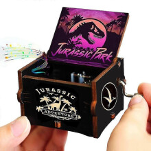 (Park 04) Halloween Wooden Hand Crank Music Box, Spirited Away, Jurassic Park, Christmas Party Gift, Halloween Decoration Gift Wedding Decoration - PJ