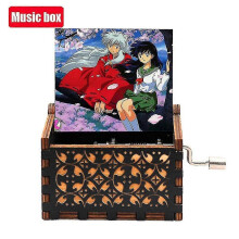 (1) Halloween Wooden Hand Crank Music Box, Spirited Away, Jurassic Park, Christmas Party Gift, Halloween Decoration Gift Wedding Decoration - PJ