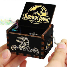 (Park 03) Halloween Wooden Hand Crank Music Box, Spirited Away, Jurassic Park, Christmas Party Gift, Halloween Decoration Gift Wedding Decoration - PJ