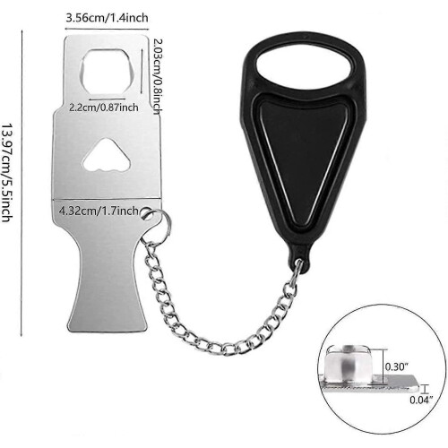 Portable Door Lock, Door Chain,  No Drilling Required, Security Lock Student Dorm - DD01 2