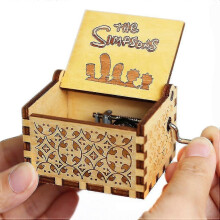 (S) Halloween Wooden Hand Crank Music Box, Spirited Away, Jurassic Park, Christmas Party Gift, Halloween Decoration Gift Wedding Decoration - PJ