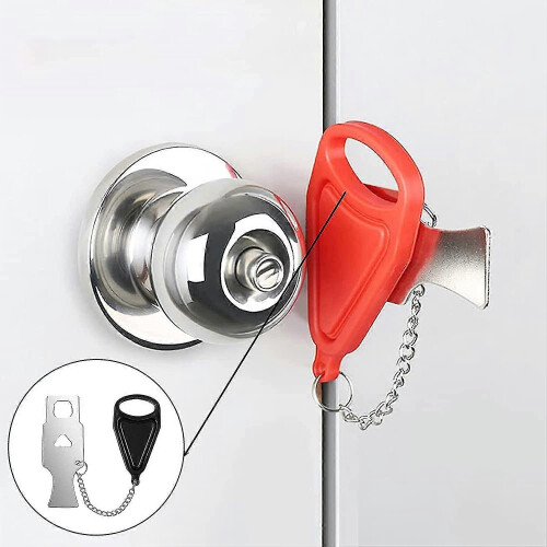 Portable Door Lock, Door Chain,  No Drilling Required, Security Lock Student Dorm - DD01 2