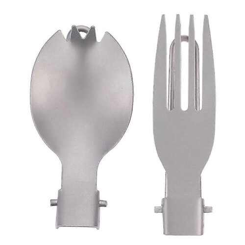 Portable Folding Titanium Spork Fork Outdoor Camping Cutlery Travel Tableware(Fork   Spoon) 1