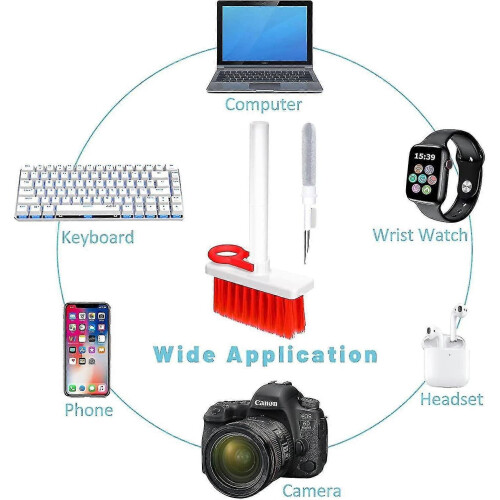 5 -in -1 multi -function keyboard Bluetooth headset dust cleaning brushwhite red) - DD01 2