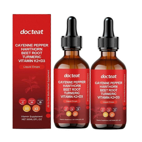 (2pcs)1-3pcs Cayenne Pepper Drops, Aeluro Cayenne Pepper Liquid Drops, Containing Hawthorn Beetroot