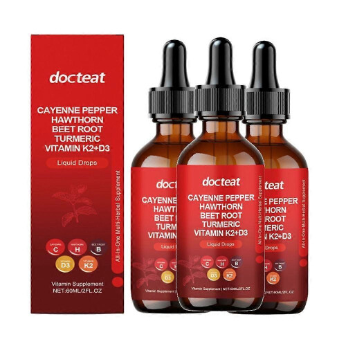 (3pcs)1-3pcs Cayenne Pepper Drops, Aeluro Cayenne Pepper Liquid Drops, Containing Hawthorn Beetroot