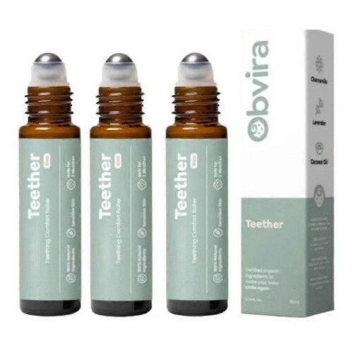 3X MAMA'S TEETHER All Natural Teething Relief Roller 10 ml