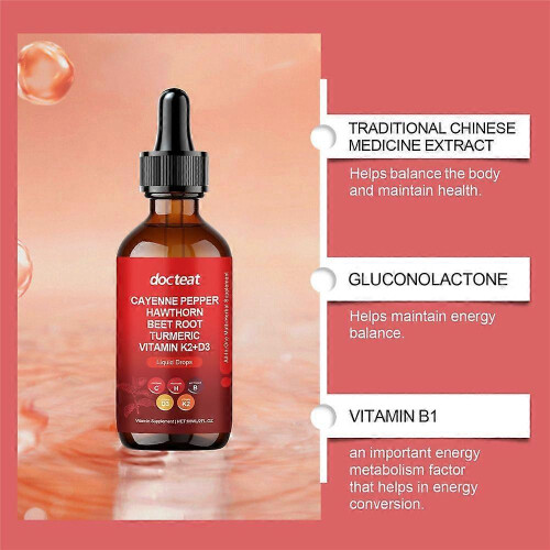 (2pcs)1-3pcs Cayenne Pepper Drops, Aeluro Cayenne Pepper Liquid Drops, Containing Hawthorn Beetroot 2