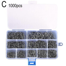 (150CM, Light Blue) 100/500/1000x Fishing Hooks Set High Carbon Steel Sharp Durable Barbed Fishhook