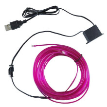 (1m, purple) 5M USB Car Interior LED Strip Lights Ambient Lighting Blue Neon Dash Glow Tube