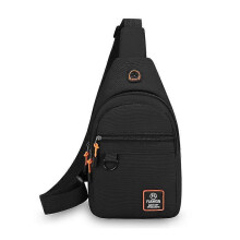 (Black) Men's Chest Bag Single Shoulder Crossbody Large Capacity Wear-resistant Bag