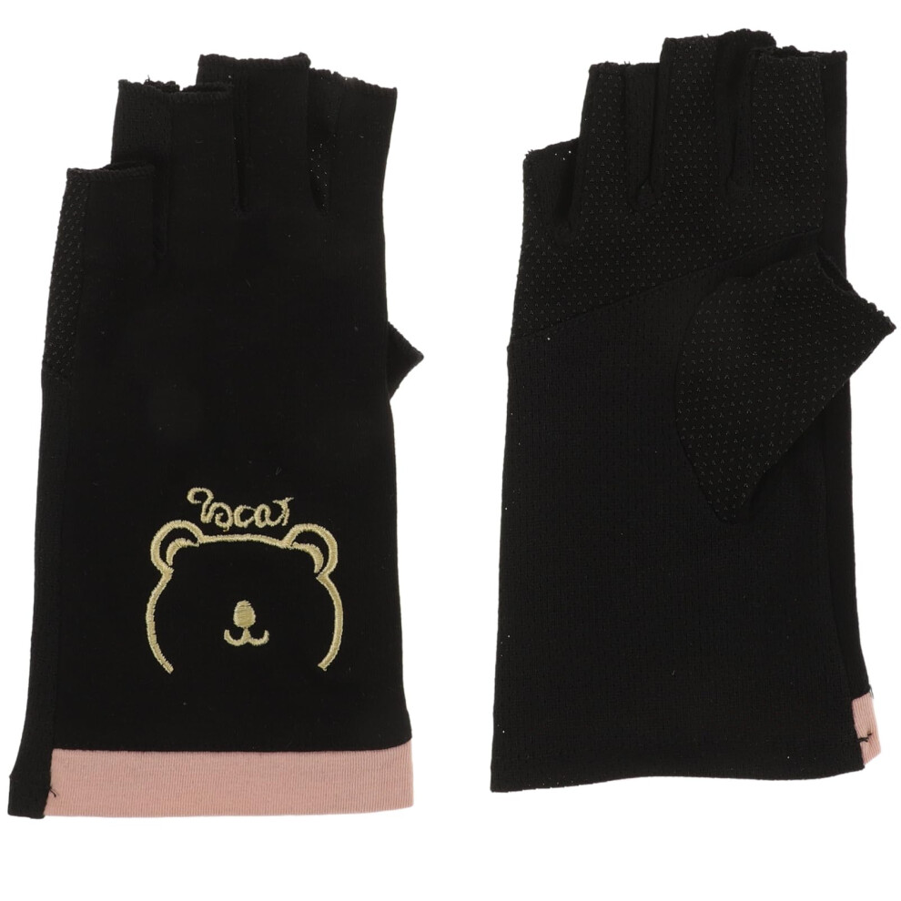 Light Uv Protection Nail Gloves Breathable Cotton Fingerless Design For Nail Lamp And Manicure