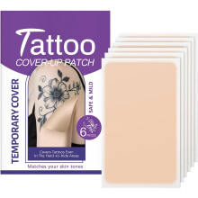 6Pcs Tattoo Cover Up Patch, Waterproof Invisible Skin Patch for Tattoo Concealing, Scar & Blemish Coverage - Long-Lasting Breathable Adhesive Tape