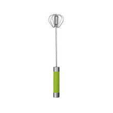 (1pcGreen 14 inch) Piranha Whizzy Whisk Semi-Automatic Egg Whisk Hand Push Egg Beater Stainless Steel Blender Mixer