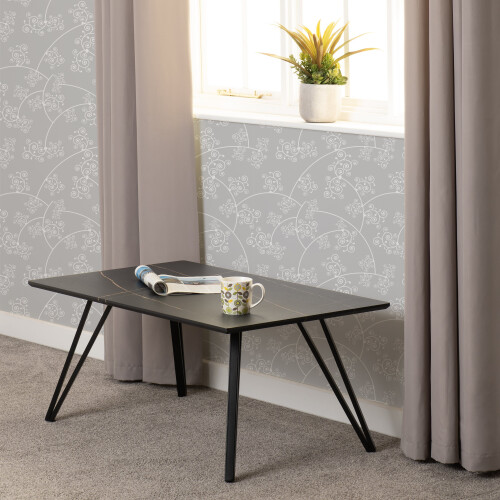 Seconique Marlow Coffee Table Black Marble Effect 1