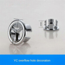 (C) 2PCS Solid Sink Overflow Covers Kitchen Bathroom Basin Trim Round Hole Caps