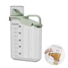 (L, green) Slim Rice Container Storage Tank, Dry Food Airtight Container kitchen Storage