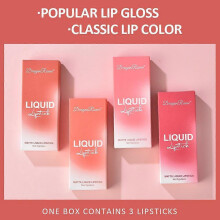 (A set) Versatile 3-Piece Lip Glaze Set - Long-lasting Color Matte Lipstick Premium Sleek Efficient Suitable for Office