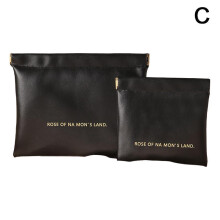 (Black) Mini Lipstick Bag Portable Storage Bag Small Cosmetic Pocket Pouch Bag