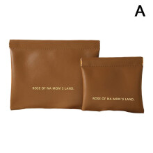 (Brown) Mini Lipstick Bag Portable Storage Bag Small Cosmetic Pocket Pouch Bag