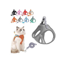 (S,Green)Stimuli Cat Harness,Soft Breathable Adjustable No Choke No Pull Escape Proof