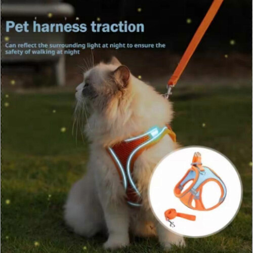 (L,Gray)Stimuli Cat Harness,Soft Breathable Adjustable No Choke No Pull Escape Proof 2
